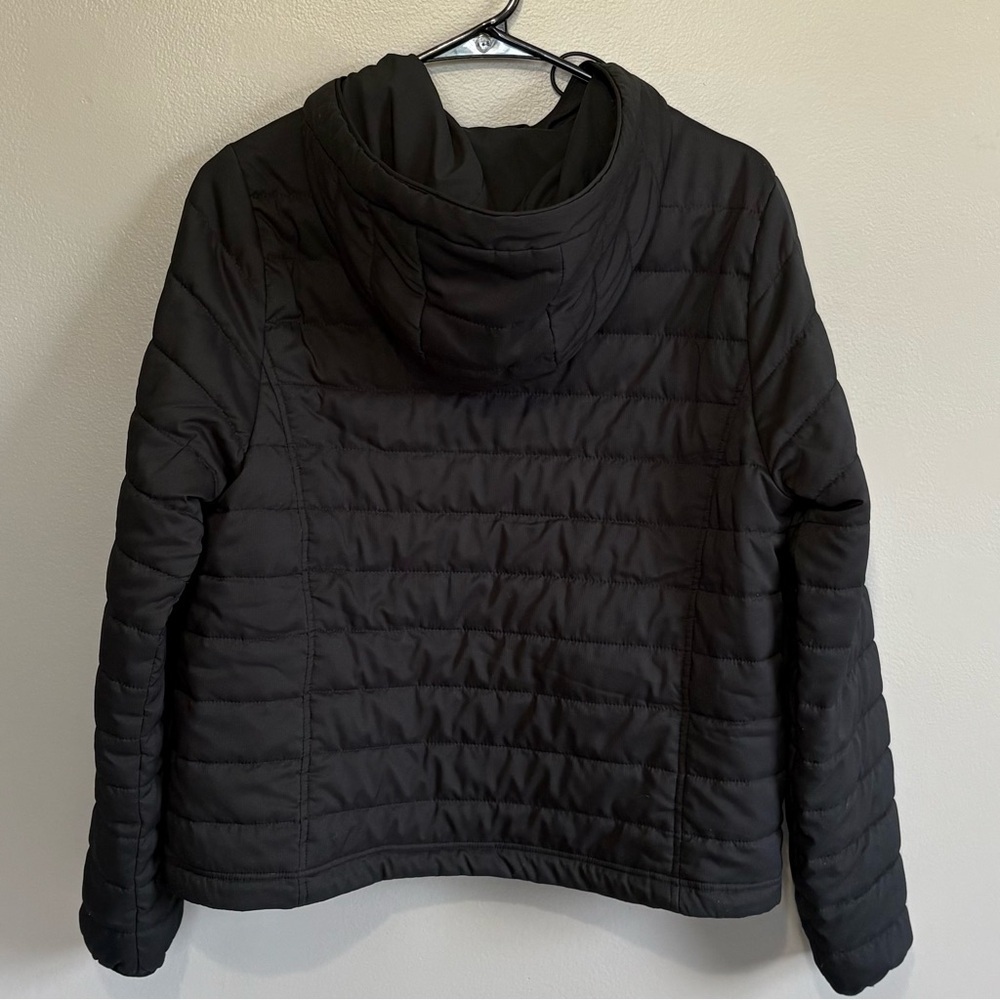 Girlfriend Collective Packable Puffer Jacket Hooded Black Womens Medium - Picture 2 of 10